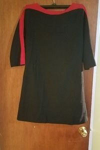 Black Dress with red accents.